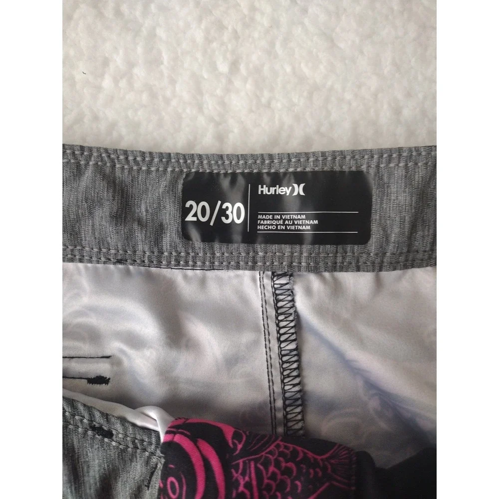 Hurley Koi‎ Fish Swim Trucks Shorts Men 20/30 Waist Colorful Surf Beach Pockets